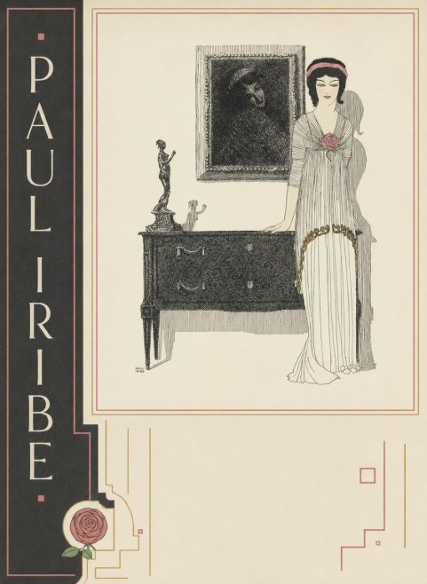 Paul Iribe Elegant Figure in Art Deco Interior No2 - Plakát