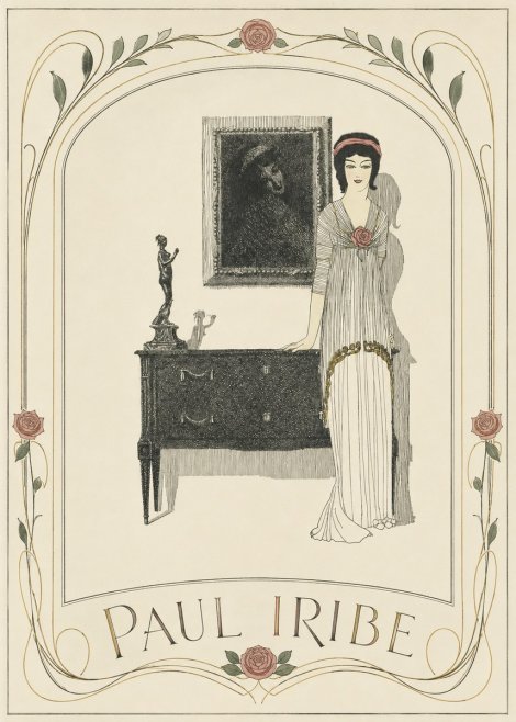 Paul Iribe Elegant Figure in Art Deco Interior No3 - Plakát