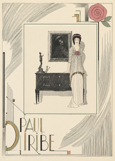 Paul Iribe Elegant Figure in Art Deco Interior No6 - Plakát