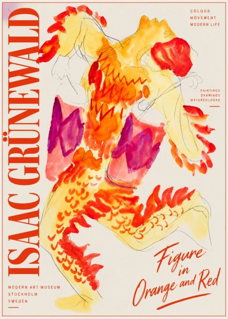 Isaac Grünewald Figure in Orange and Red No4 - Plakát