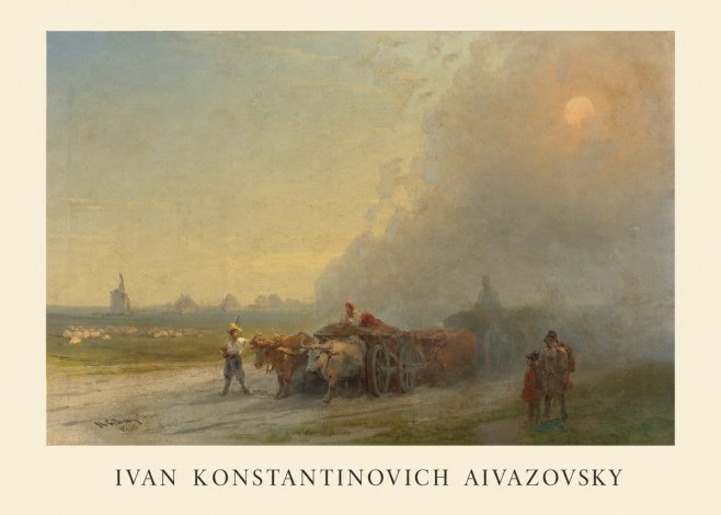 Ivan Konstantinovich Aivazovsky Landscape with Oxen No1 - Plakát