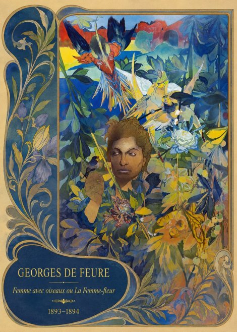 Georges de Feure Femme Avec Oiseaux Ou La Femme-fleur No2 - Plakát