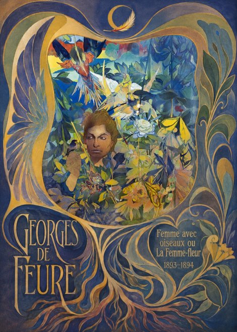 Georges de Feure Femme Avec Oiseaux Ou La Femme-fleur No6 - Plakát