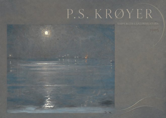 P.S. Krøyer Ships with Lanterns at Sea No4 - Plakát