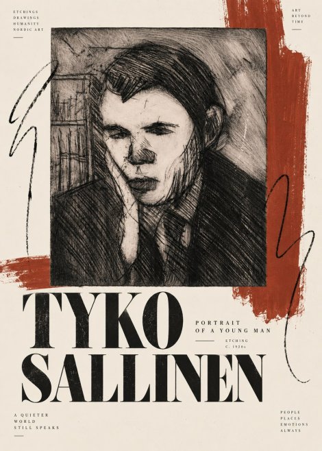 Tyko Sallinen Portrait of a Young Man No6 - Plakát