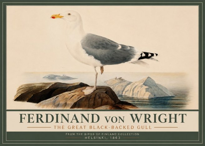 Ferdinand von Wright The Great Black-backed Gull No3 - Plakát