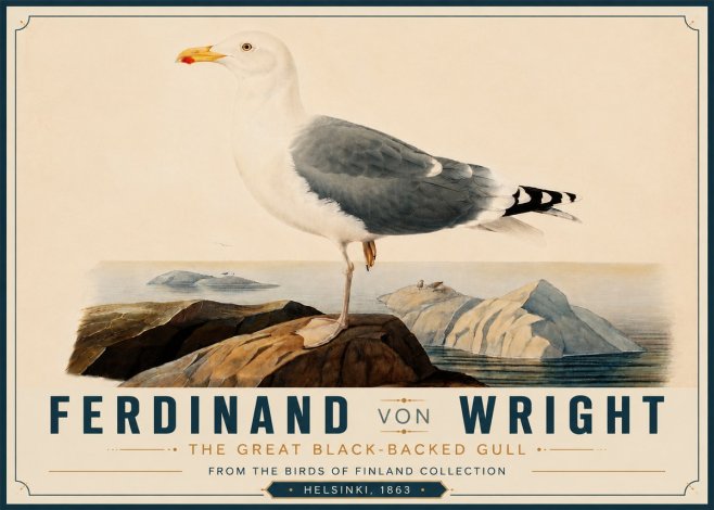 Ferdinand von Wright The Great Black-backed Gull No5 - Plakát