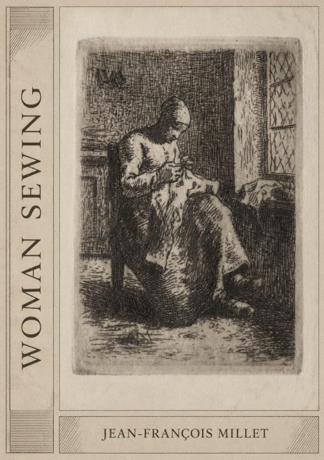 Jean-François Millet Woman Sewing No2 - Plakát