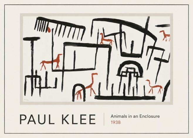 Paul Klee Animals in an Enclosure No1 - Plakát