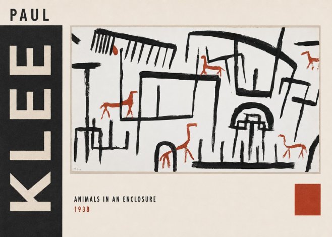 Paul Klee Animals in an Enclosure No3 - Plakát