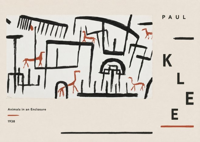 Paul Klee Animals in an Enclosure No6 - Plakát