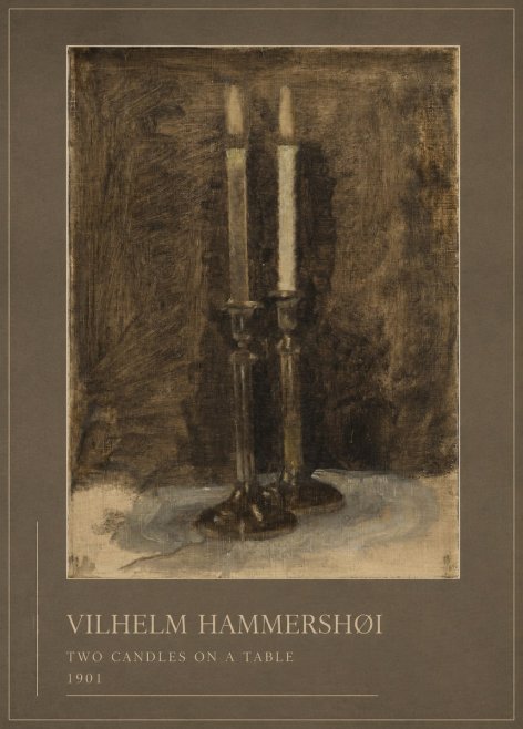 Vilhelm Hammershøi Two Candles on a Table No1 - Plakát