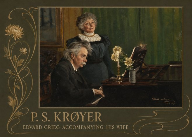 P.S. Krøyer Edvard Grieg Accompanying His Wife No3 - Plakát
