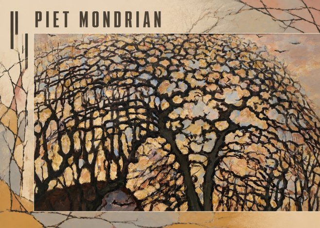 Piet Mondrian Avond (Evening); the Red Tree No3 - Plakát