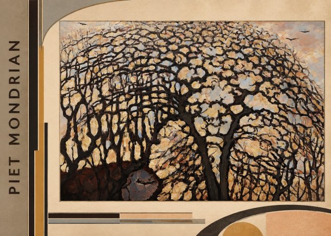 Piet Mondrian Avond (Evening); the Red Tree No4 - Plakát