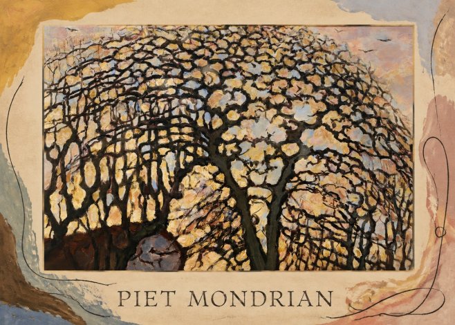 Piet Mondrian Avond (Evening); the Red Tree No5 - Plakát