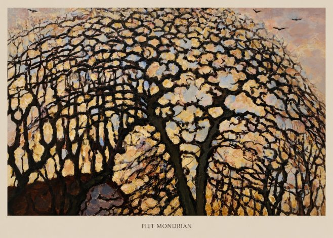 Piet Mondrian Avond (Evening); the Red Tree No6 - Plakát