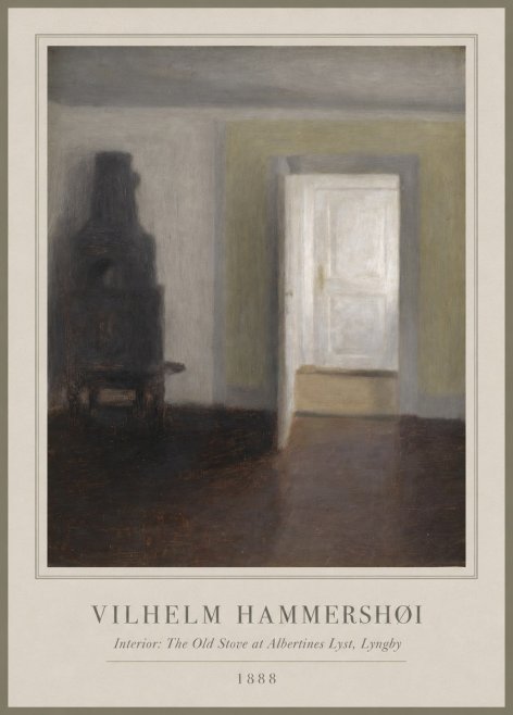 Vilhelm Hammershøi Interior: the Old Stove at Albertines Lyst, Lyngby No1 - Plakát