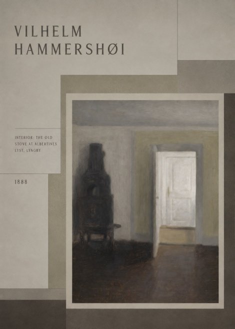 Vilhelm Hammershøi Interior: the Old Stove at Albertines Lyst, Lyngby No3 - Plakát