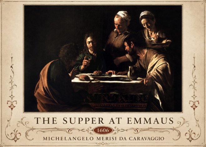 Michelangelo Merisi da Caravaggio The Supper at Emmaus II No6 - Plakát