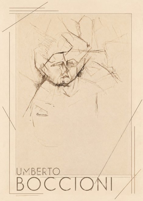 Umberto Boccioni Head Study No1 - Plakát