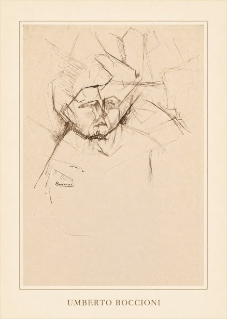 Umberto Boccioni Head Study No4 - Plakát