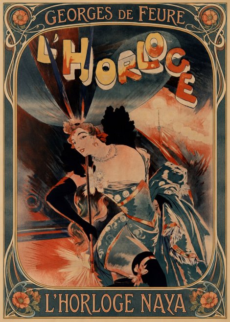 Georges de Feure L'horloge Naya No1 - Plakát