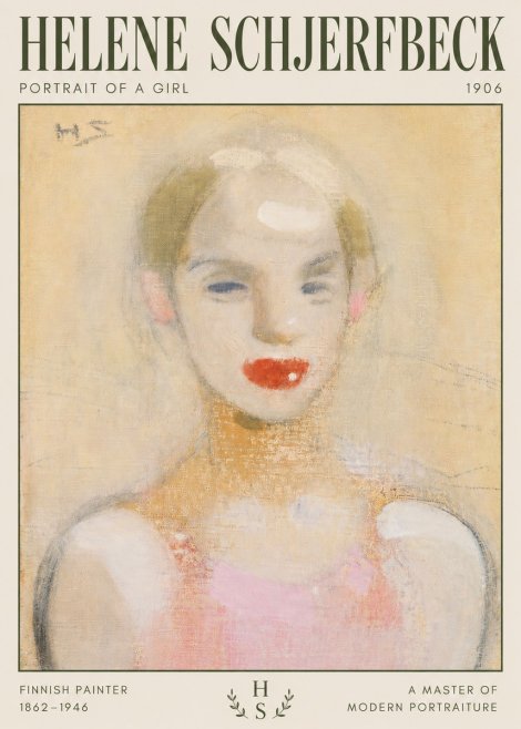 Helene Schjerfbeck Portrait of a Girl No4 - Plakát