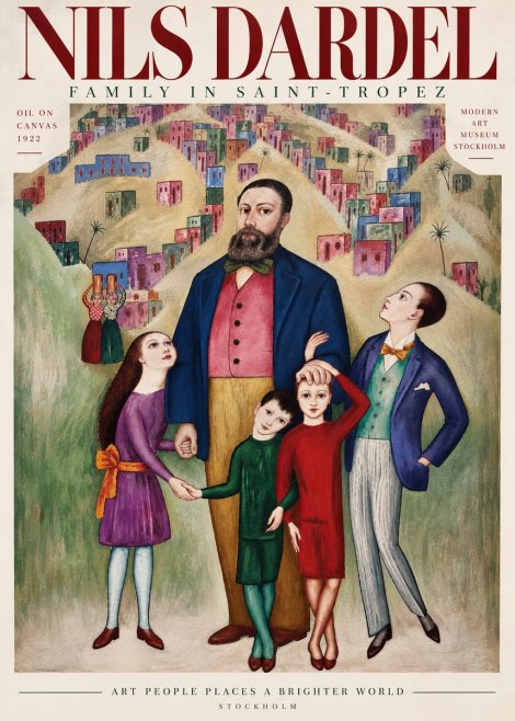 Nils Dardel Family in Saint-tropez No6 - Plakát
