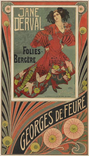 Georges de Feure Jane Derval - Folies-bergère III No6 - Plakát