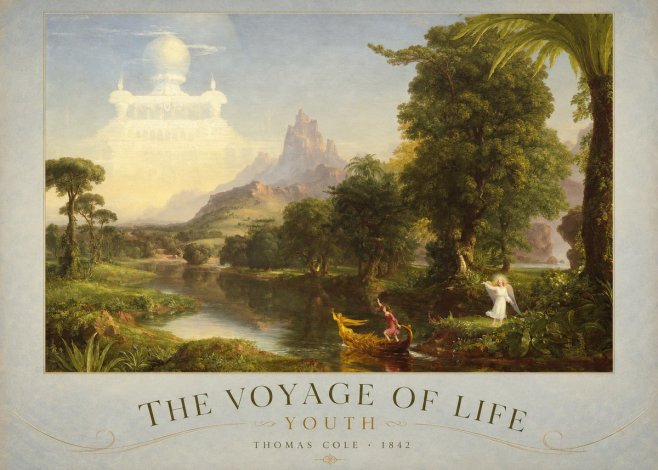 Thomas Cole The Voyage of Life: Youth V No2 - Plakát