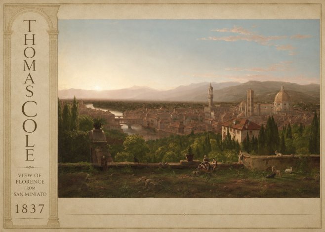 Thomas Cole View of Florence from San Miniato No2 - Plakát
