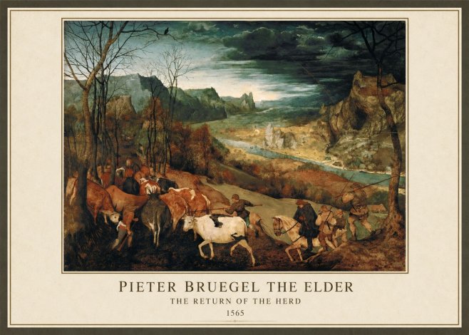 Pieter Bruegel The Return of the Herd No1 - Plakát