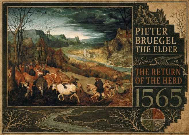 Pieter Bruegel The Return of the Herd No5 - Plakát