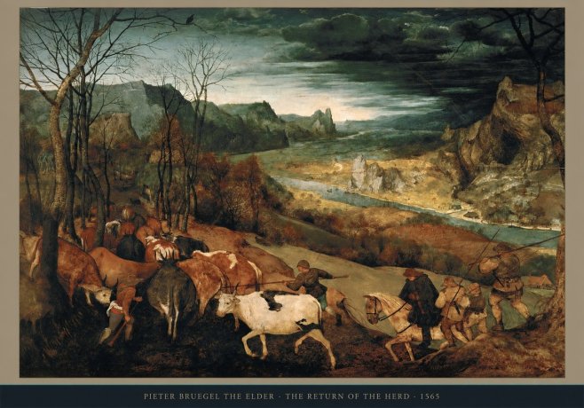 Pieter Bruegel The Return of the Herd No6 - Plakát