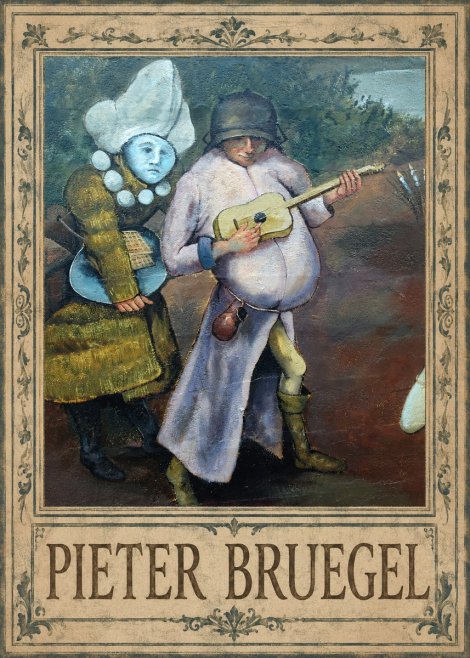Pieter Bruegel Two Figures with a Lute No1 - Plakát