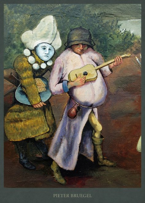 Pieter Bruegel Two Figures with a Lute No5 - Plakát