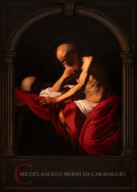 Michelangelo Merisi da Caravaggio Saint Jerome in Meditation II No3 - Plakát