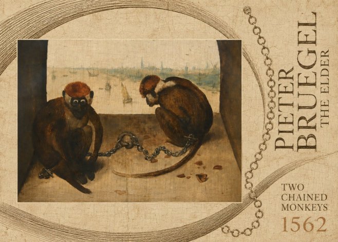 Pieter Bruegel Two Chained Monkeys II No3 - Plakát