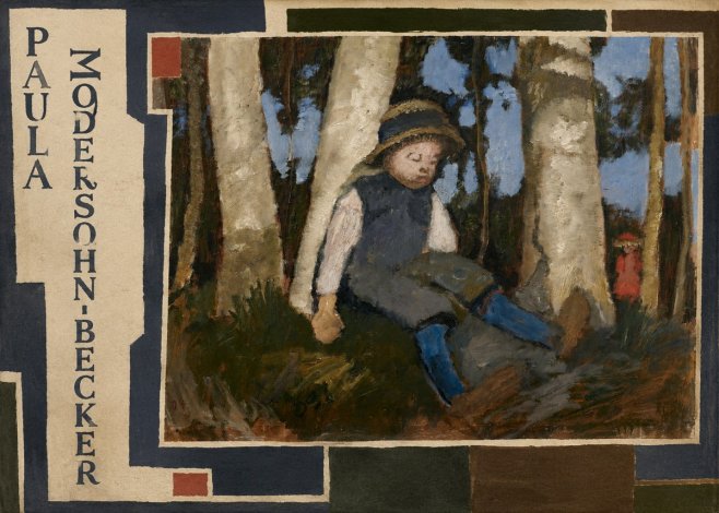 Paula Modersohn-Becker Sleeping Child in a Birch Grove No2 - Plakát