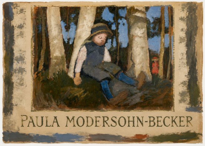 Paula Modersohn-Becker Sleeping Child in a Birch Grove No3 - Plakát