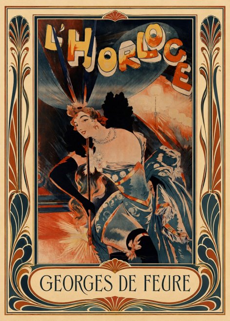 Georges de Feure L'horloge III No3 - Plakát