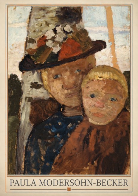 Paula Modersohn-Becker Mother and Child with Hat No1 - Plakát
