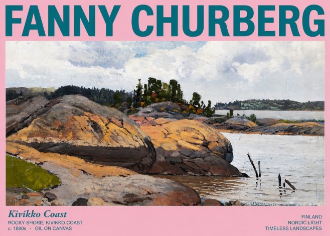 Fanny Churberg Rocky Shore · Kivikko Coast No3 - Plakát