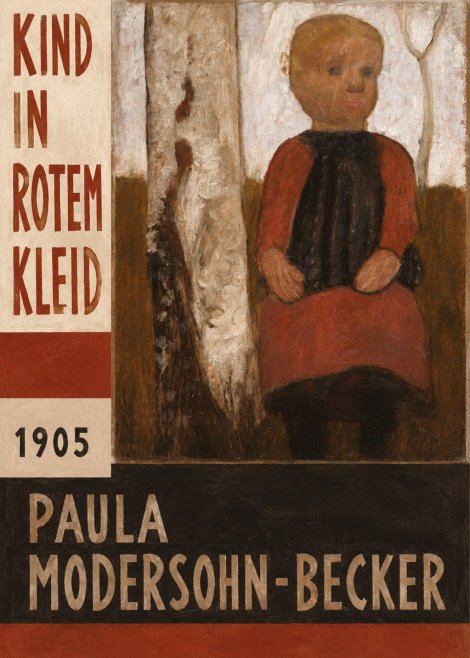 Paula Modersohn-Becker Kind in Rotem Kleid No6 - Plakát