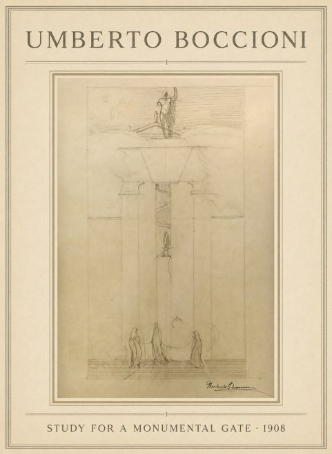 Umberto Boccioni Study for a Monumental Gate No1 - Plakát