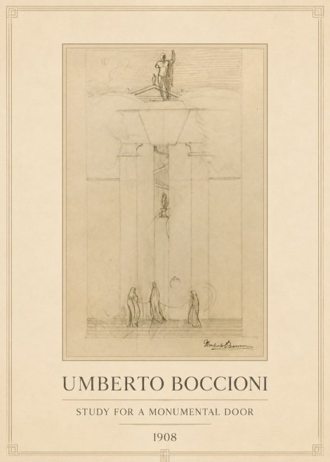 Umberto Boccioni Study for a Monumental Gate No4 - Plakát