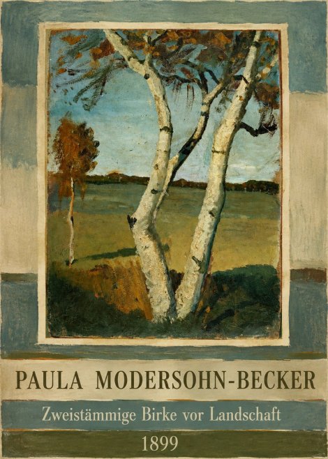 Paula Modersohn-Becker Zweistämmige Birke Vor Landschaft No2 - Plakát
