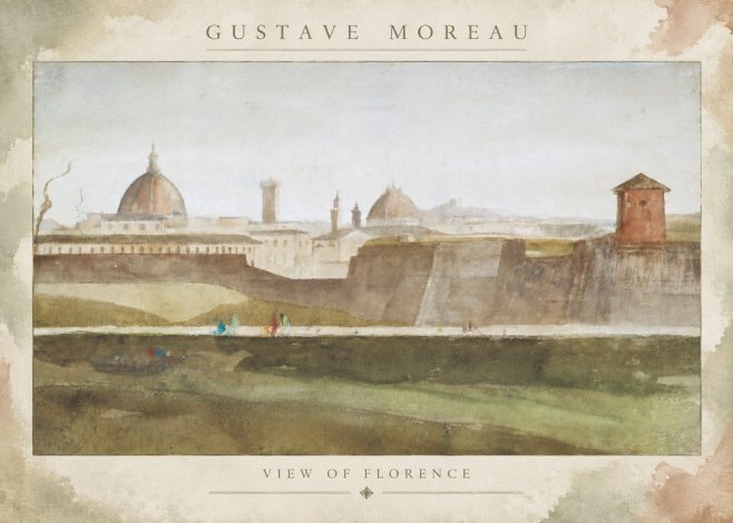 Gustave Moreau View of Florence No6 - Plakát