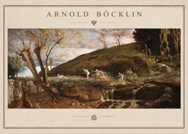 Arnold Böcklin Nymphs and Satyr No2 - Plakát